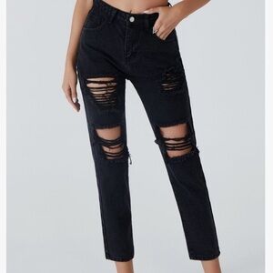 Vintage Levis- black ripped jean